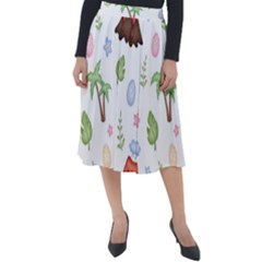 Cute-palm-volcano-seamless-pattern Classic Velour Midi Skirt  by Ket1n9