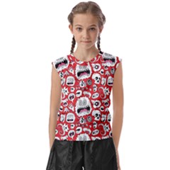 Another Monster Pattern Kids  Raglan Cap Sleeve T-shirt by Ket1n9