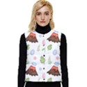 Cute-palm-volcano-seamless-pattern Women s Button Up Puffer Vest View1