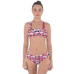 Another Monster Pattern Criss Cross Bikini Set by Ket1n9