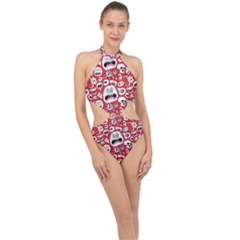 Another Monster Pattern Halter Side Cut Swimsuit by Ket1n9