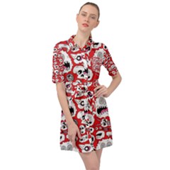 Another Monster Pattern Belted Shirt Dress by Ket1n9