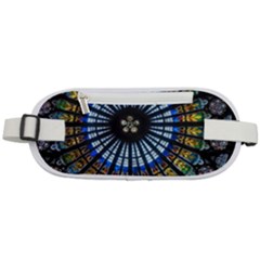 Stained Glass Rose Window In France s Strasbourg Cathedral Rounded Waist Pouch by Ket1n9