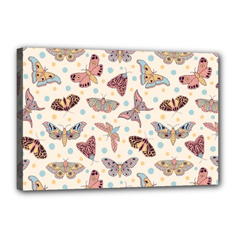 Pattern-with-butterflies-moths Canvas 18  X 12  (stretched) by Ket1n9