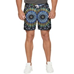 Stained Glass Rose Window In France s Strasbourg Cathedral Men s Runner Shorts by Ket1n9