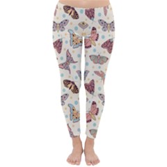 Pattern-with-butterflies-moths Classic Winter Leggings by Ket1n9