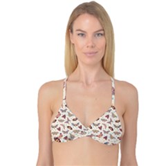 Pattern-with-butterflies-moths Reversible Tri Bikini Top by Ket1n9