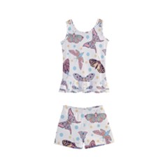 Pattern-with-butterflies-moths Kids  Boyleg Swimsuit by Ket1n9