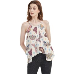 Pattern-with-butterflies-moths Flowy Camisole Tank Top by Ket1n9