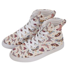 Pattern-with-butterflies-moths Women s Hi-top Skate Sneakers by Ket1n9