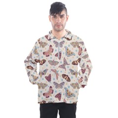 Pattern-with-butterflies-moths Men s Half Zip Pullover by Ket1n9