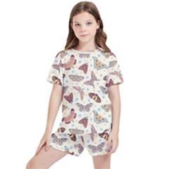 Pattern-with-butterflies-moths Kids  T-shirt And Sports Shorts Set by Ket1n9