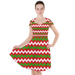 Christmas-paper-scrapbooking-pattern- Cap Sleeve Midi Dress by Grandong