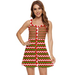 Christmas-paper-scrapbooking-pattern- Ruffle Edge Bra Cup Chiffon Mini Dress by Grandong