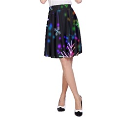 Snowflakes Snow Winter Christmas A-line Skirt by Grandong