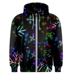 Snowflakes Snow Winter Christmas Men s Zipper Hoodie by Grandong