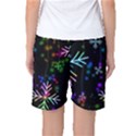 Snowflakes Snow Winter Christmas Women s Basketball Shorts View2