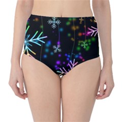 Snowflakes Snow Winter Christmas Classic High-waist Bikini Bottoms by Grandong