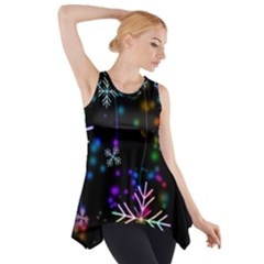 Snowflakes Snow Winter Christmas Side Drop Tank Tunic by Grandong