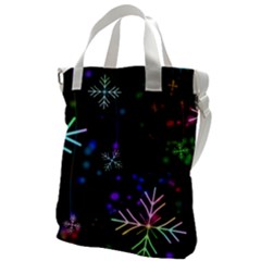 Snowflakes Snow Winter Christmas Canvas Messenger Bag by Grandong