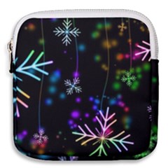 Snowflakes Snow Winter Christmas Mini Square Pouch by Grandong