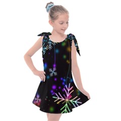 Snowflakes Snow Winter Christmas Kids  Tie Up Tunic Dress by Grandong