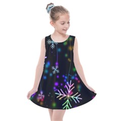 Snowflakes Snow Winter Christmas Kids  Summer Dress by Grandong