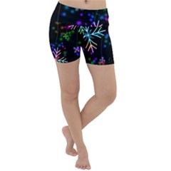 Snowflakes Snow Winter Christmas Lightweight Velour Yoga Shorts by Grandong