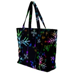 Snowflakes Snow Winter Christmas Zip Up Canvas Bag by Grandong