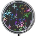 Snowflakes Snow Winter Christmas Mini Round Pill Box View1