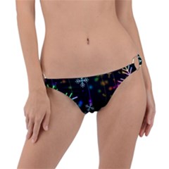 Snowflakes Snow Winter Christmas Ring Detail Bikini Bottoms by Grandong