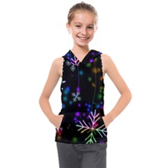 Snowflakes Snow Winter Christmas Kids  Sleeveless Hoodie by Grandong