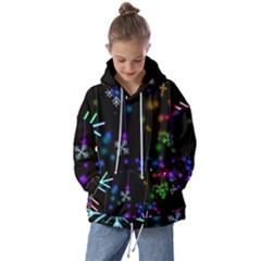 Snowflakes Snow Winter Christmas Kids  Oversized Hoodie by Grandong