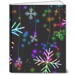 Snowflakes Snow Winter Christmas 8  X 10  Softcover Notebook by Grandong