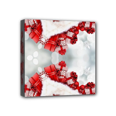 Christmas-background-tile-gifts Mini Canvas 4  X 4  (stretched) by Grandong