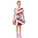 Christmas-background-tile-gifts Kids  Short Sleeve Velvet Dress View1