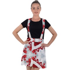 Christmas-background-tile-gifts Velvet Suspender Skater Skirt by Grandong