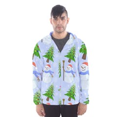 New Year Christmas Snowman Pattern, Men s Hooded Windbreaker by Grandong