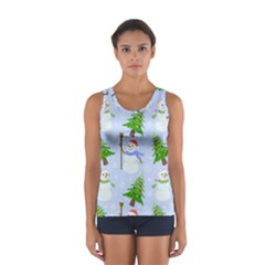 New Year Christmas Snowman Pattern, Sport Tank Top  by Grandong