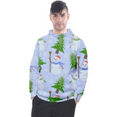 New Year Christmas Snowman Pattern, Men s Pullover Hoodie by Grandong