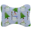 New Year Christmas Snowman Pattern, Velour Seat Head Rest Cushion View1