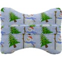 New Year Christmas Snowman Pattern, Velour Seat Head Rest Cushion View2