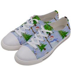 New Year Christmas Snowman Pattern, Men s Low Top Canvas Sneakers by Grandong