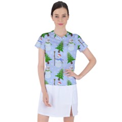 New Year Christmas Snowman Pattern, Women s Sports Top by Grandong