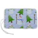 New Year Christmas Snowman Pattern, Pen Storage Case (S) View1