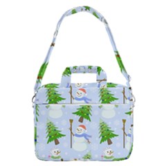 New Year Christmas Snowman Pattern, Macbook Pro 16  Shoulder Laptop Bag by Grandong