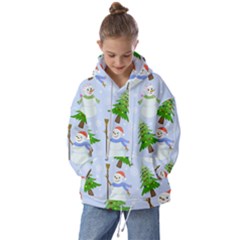 New Year Christmas Snowman Pattern, Kids  Oversized Hoodie by Grandong