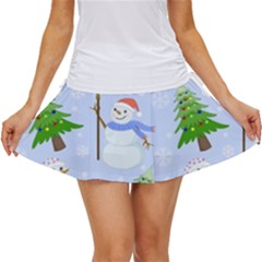 New Year Christmas Snowman Pattern, Women s Skort by Grandong