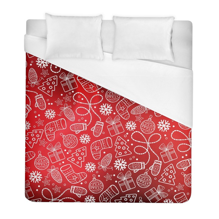 Christmas Pattern Red Duvet Cover (Full/ Double Size)