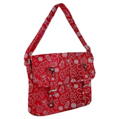 Christmas Pattern Red Buckle Messenger Bag by Grandong